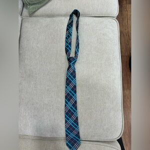 Ben Sherman Blue and Black Plaid Tie